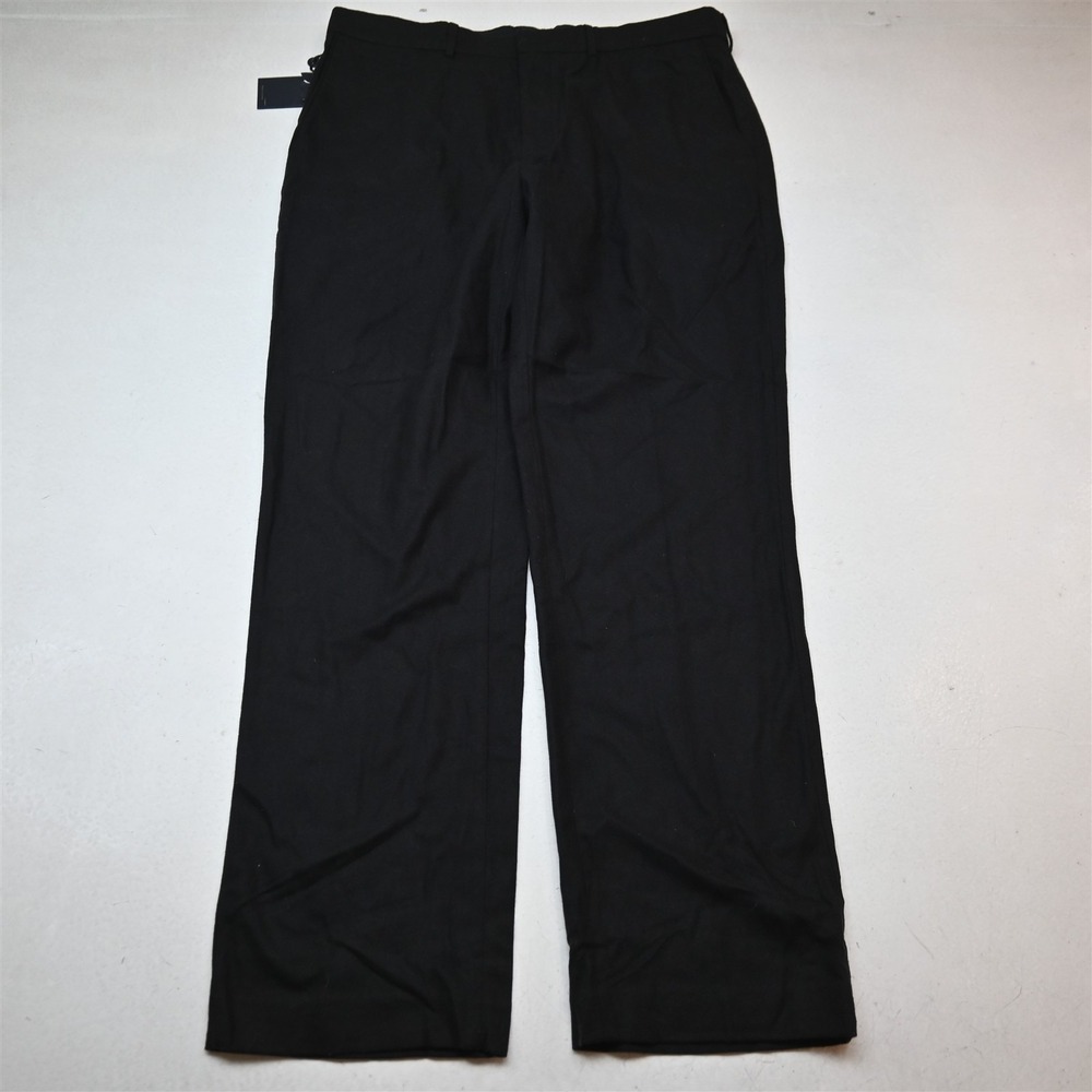 NEW Polo Ralph Lauren 38x34 Black Flannel Wool Classic Dress Mens Pants